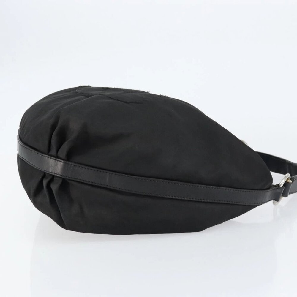 PRADA Shoulder Bag Nylon Black Silver Auth ka421 - Picture 6 of 16